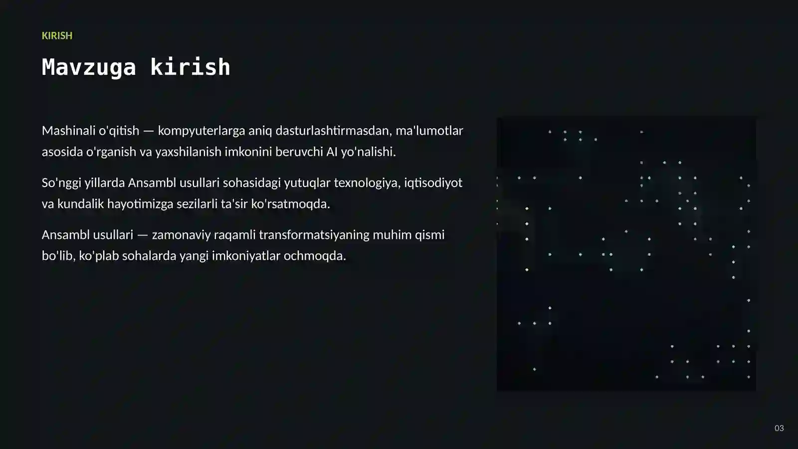 MASHINALI O'QITISH 3