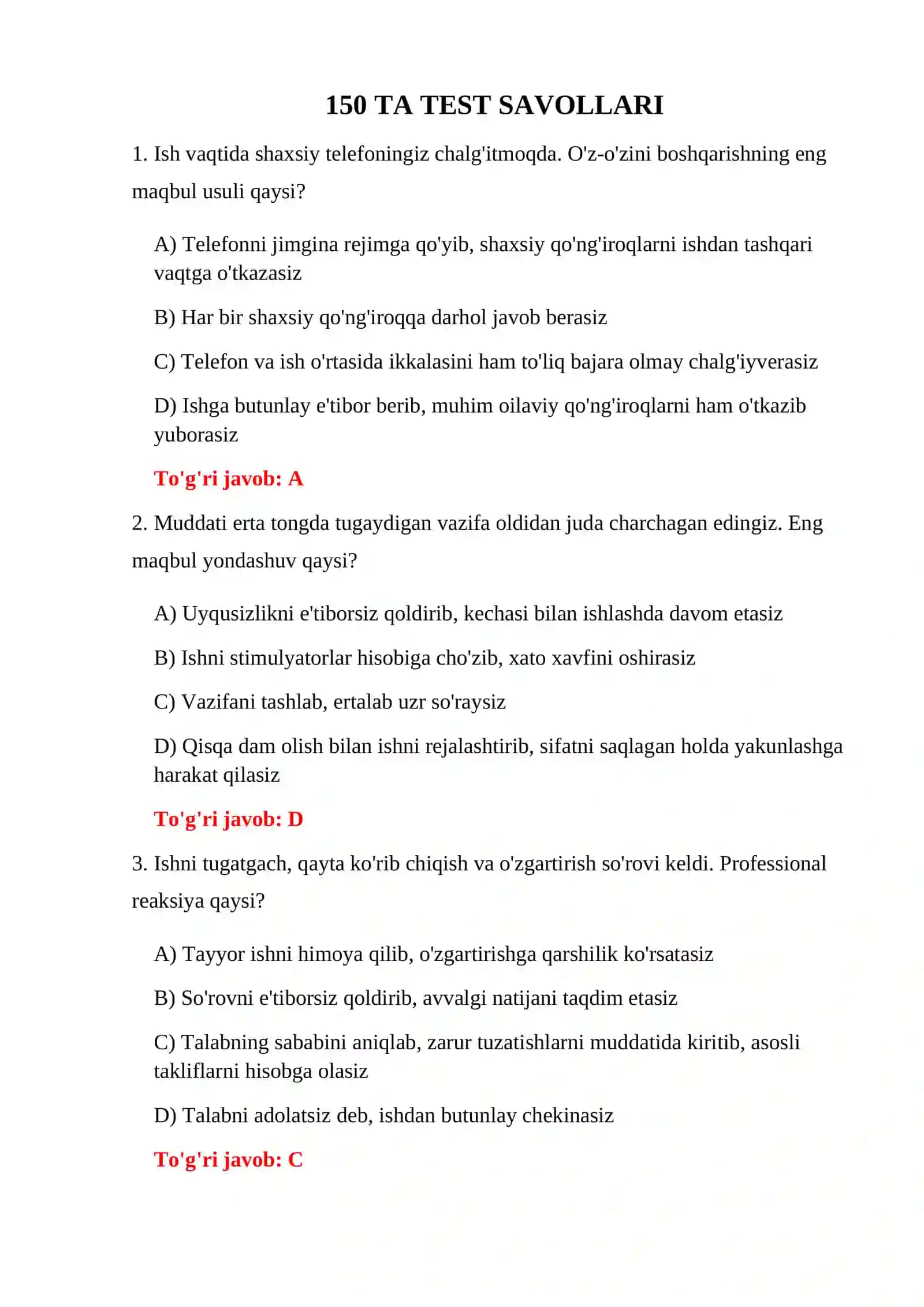 BOJXONA PSIXOLOGIK TEST 2025 3