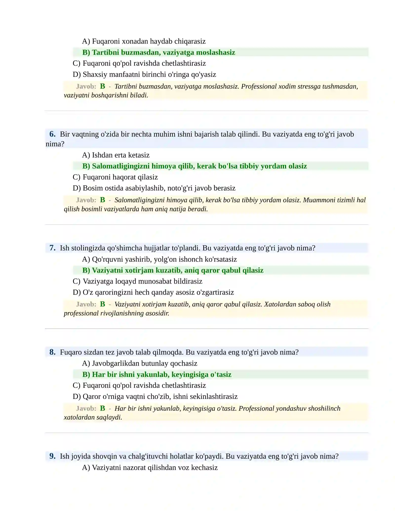 PSIXOLOGIK SINOV Testlari 3