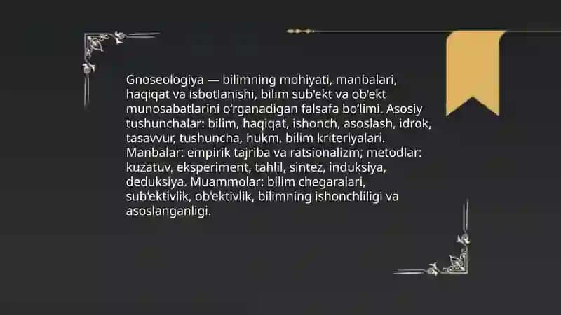 Gnoseologiya, fanshunoslik va metodologiya 3