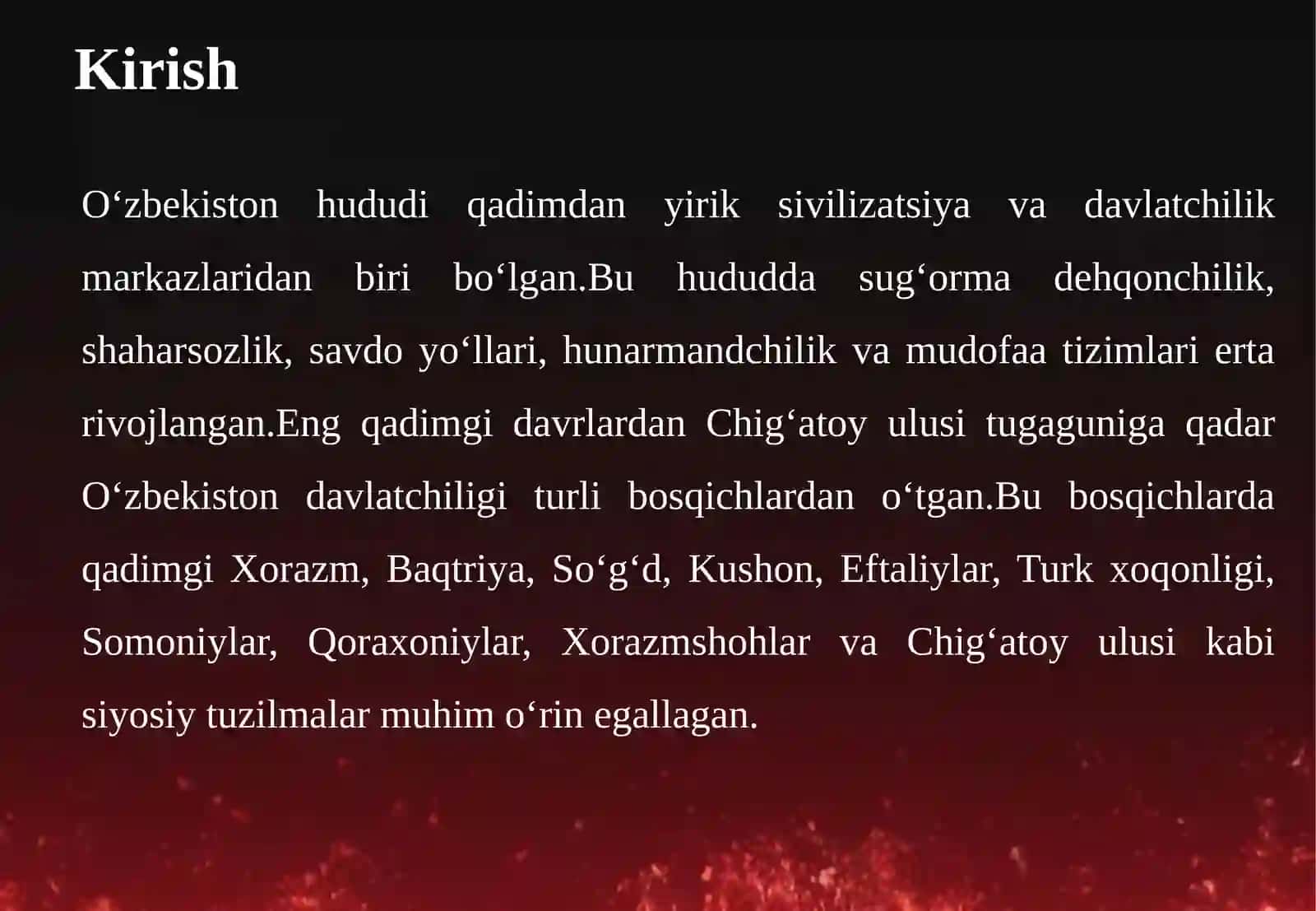 Eng qadimgi davrdan Chig‘atoy ulusi tugaguniga qadar O‘zbekiston. 3