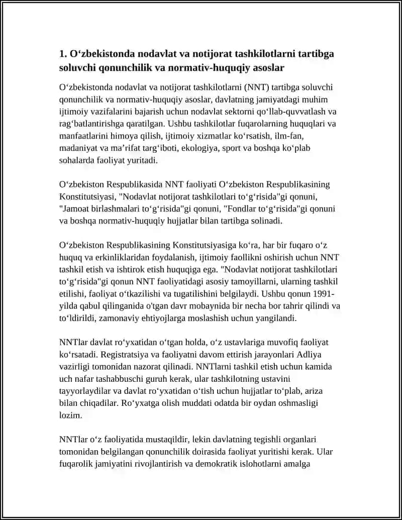 ÕZBEKISTONDA NODAVLAT VA NOTEJORAT TASHKILOTLAR FAOLIYATI 3