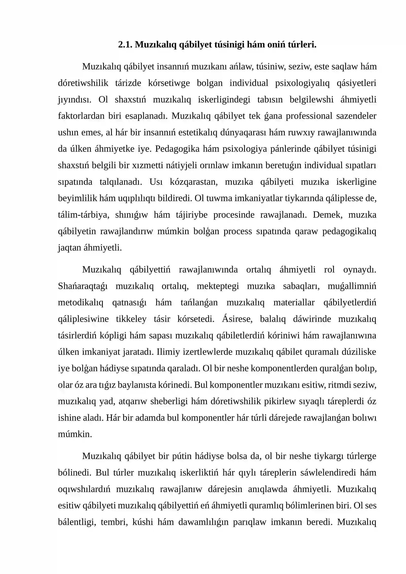 Muzıkalıq qábiliyet hám tıńlaw kónlikpelerin rawajlandırıwǵa tiyisli metodikalıq usınıslar 3
