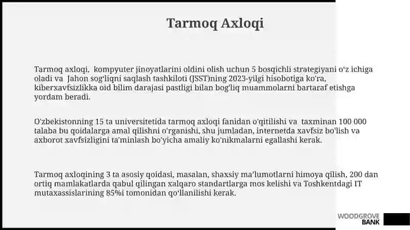Tarmoq Axloqi 3