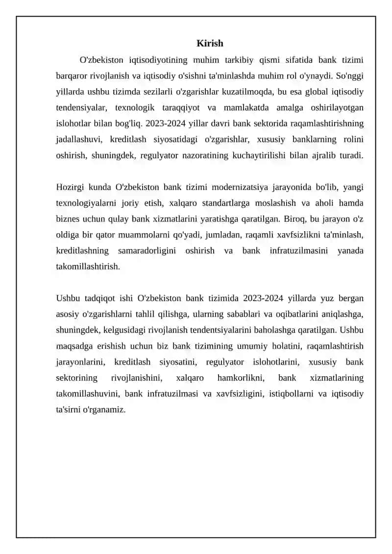 2023-2024 yillarda O'zbekiston bank tizimidagi asosiy o'zgarishlar: Umumiy ko'rinish 3