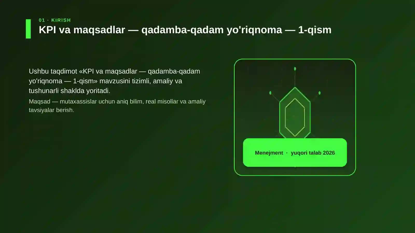 KPI va maqsadlar — qadamba-qadam yo'riqnoma — 1-qism 3