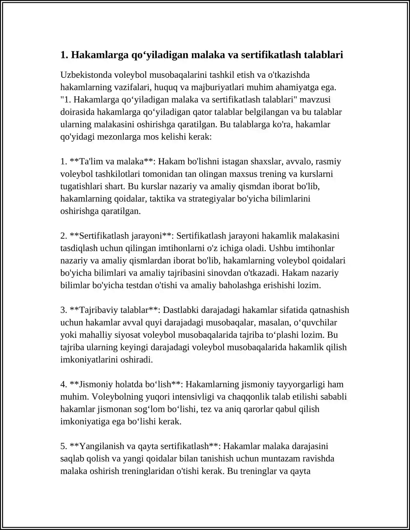 VOLEYBOL MUSOBAQALARNI TASHKIL ETISH VA O'TKAZISHDA HAKAMLARNING VAZIFALARI, HUQUQ VA MAJBURIYATLARI 3