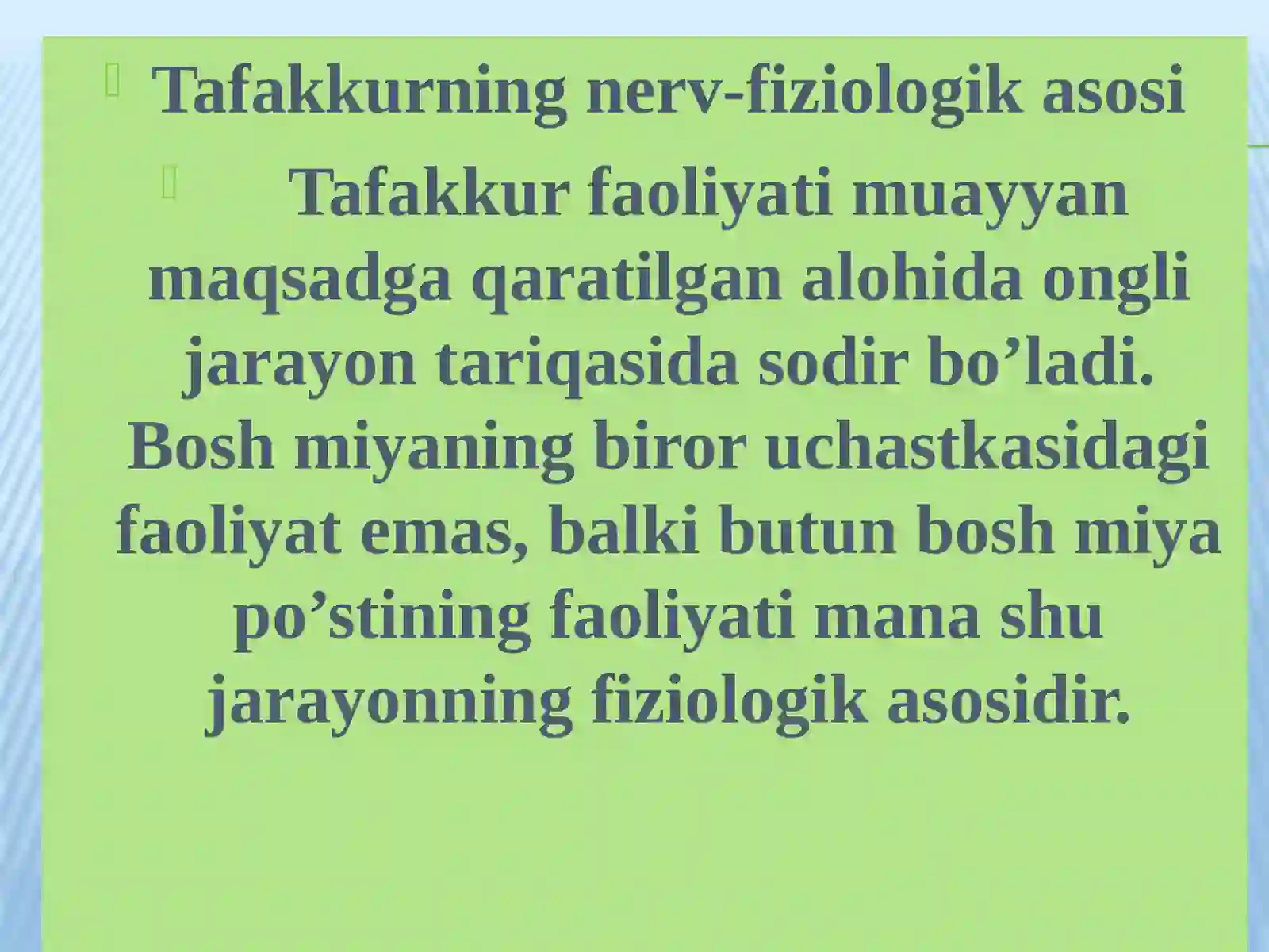 Tafakkur. Nutqning psixologik tasnifi 3
