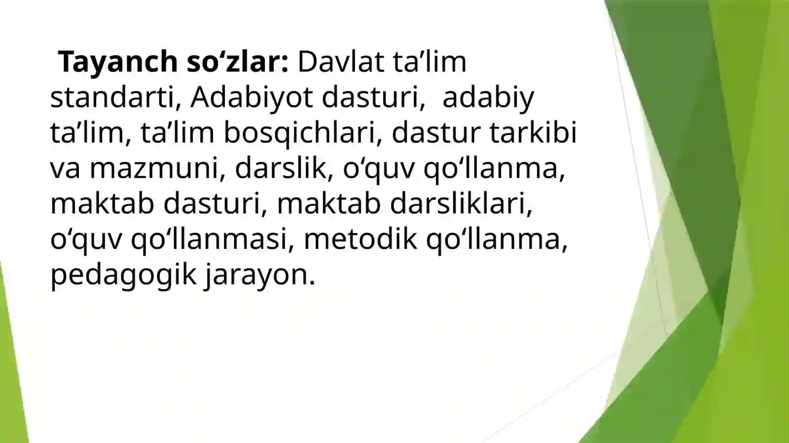 Adabiyot faniga oid DTS, dastur, darslik va o‘quv-metodik qo‘llanmalarning o‘ziga xosxusiyatlari 3