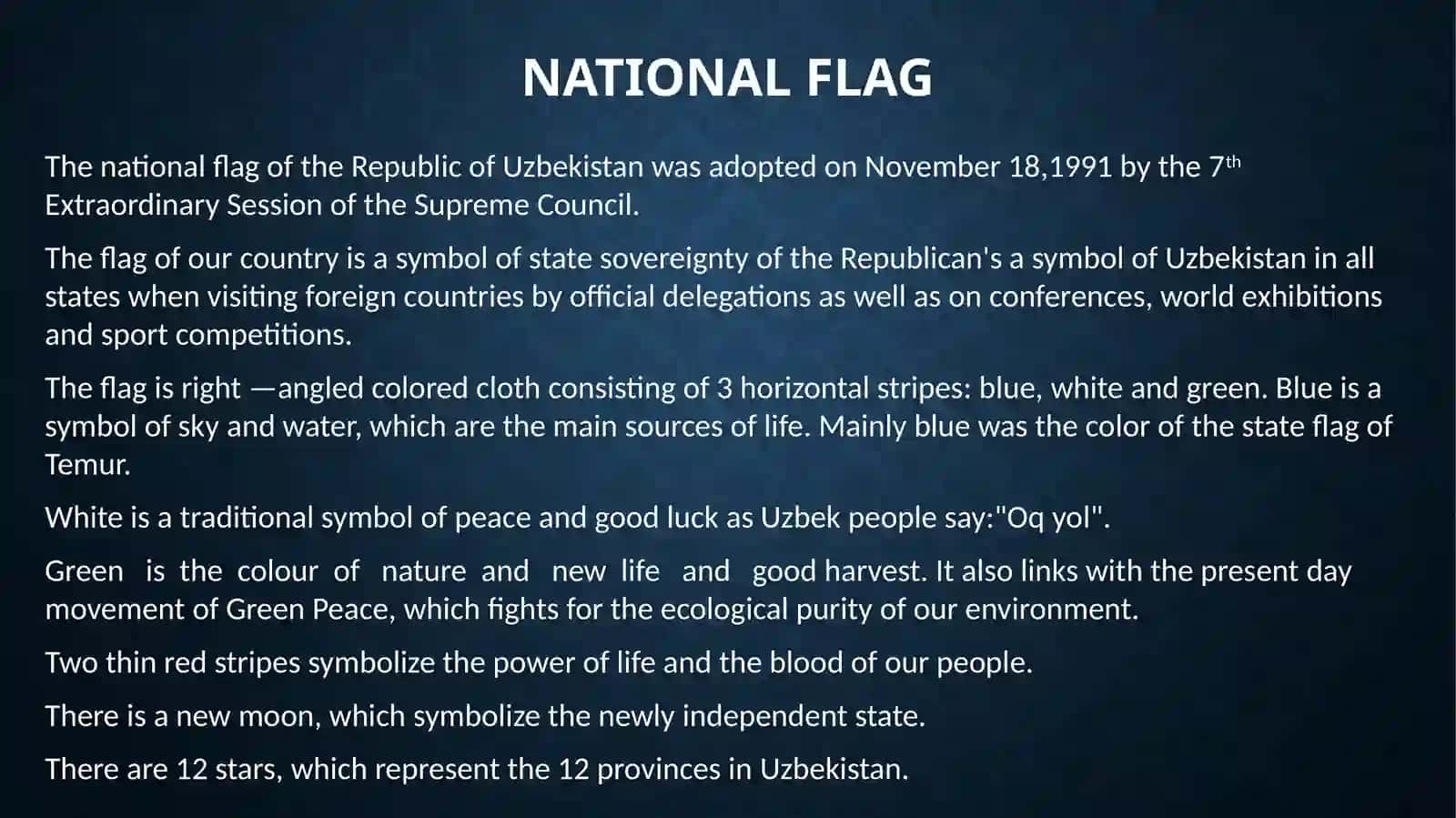 NATIONAL SYMBOLS OF THE REPUBLIC OF UZBEKISTAN 3