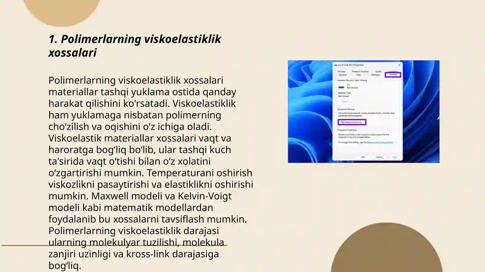 Polimerlarning viskoelastiklik xossalari 3
