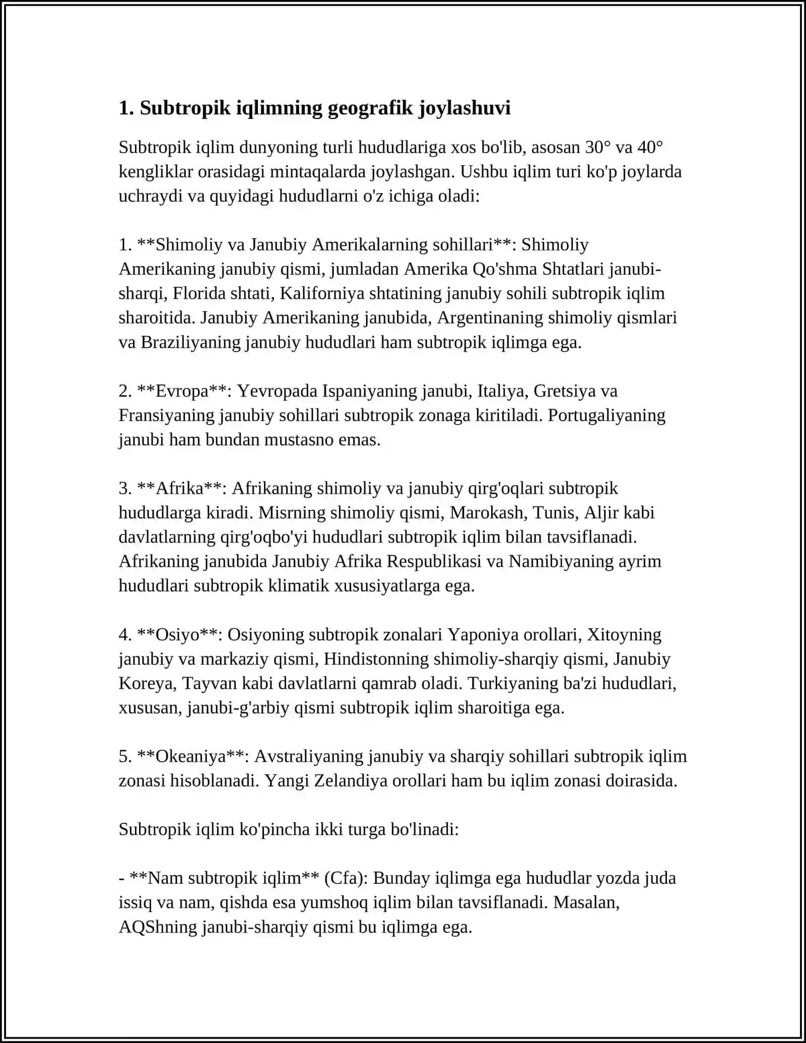 SUBTROPIK IQLIM MINTAQALARI TABIAT ZONASI 3