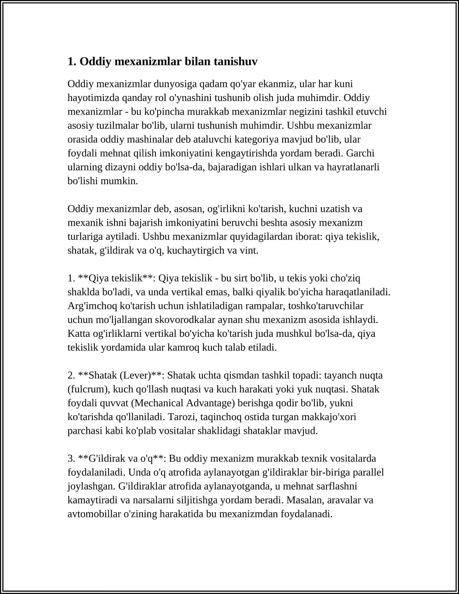 BOSHLANGʻICH SINF OʻQUVCHILARI UCHUN TEXNOLOGIK DARSLARNI REJALASHTIRISH 3