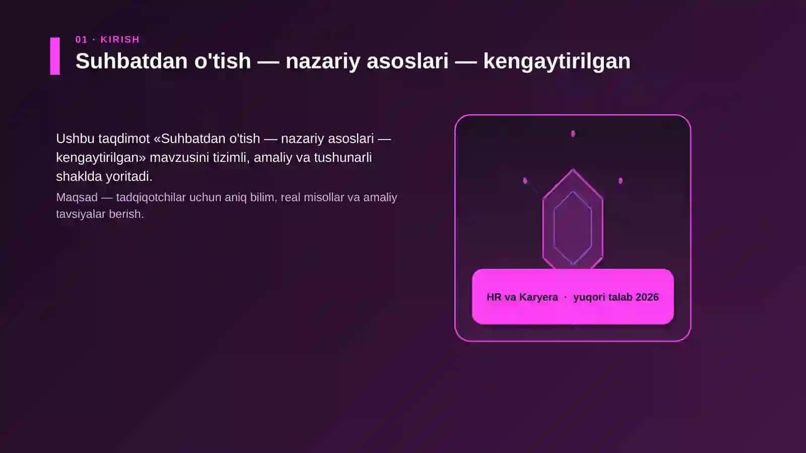 Suhbatdan o'tish — nazariy asoslari — kengaytirilgan 3