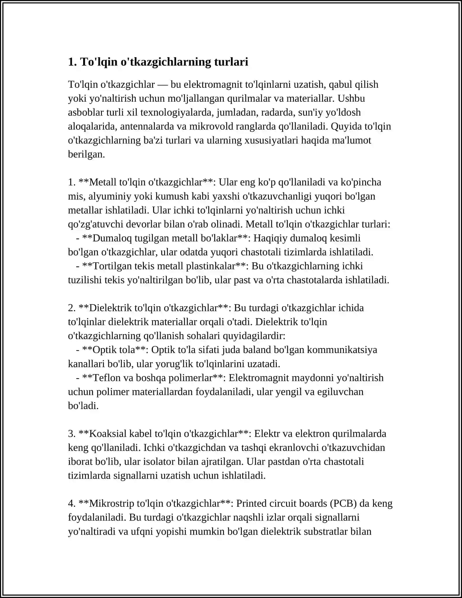 TO'LQIN O'TKAZGICHLAR(VOLNOVODLAR) 3