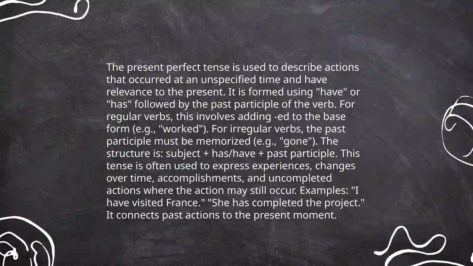 Present Perfect tens 3