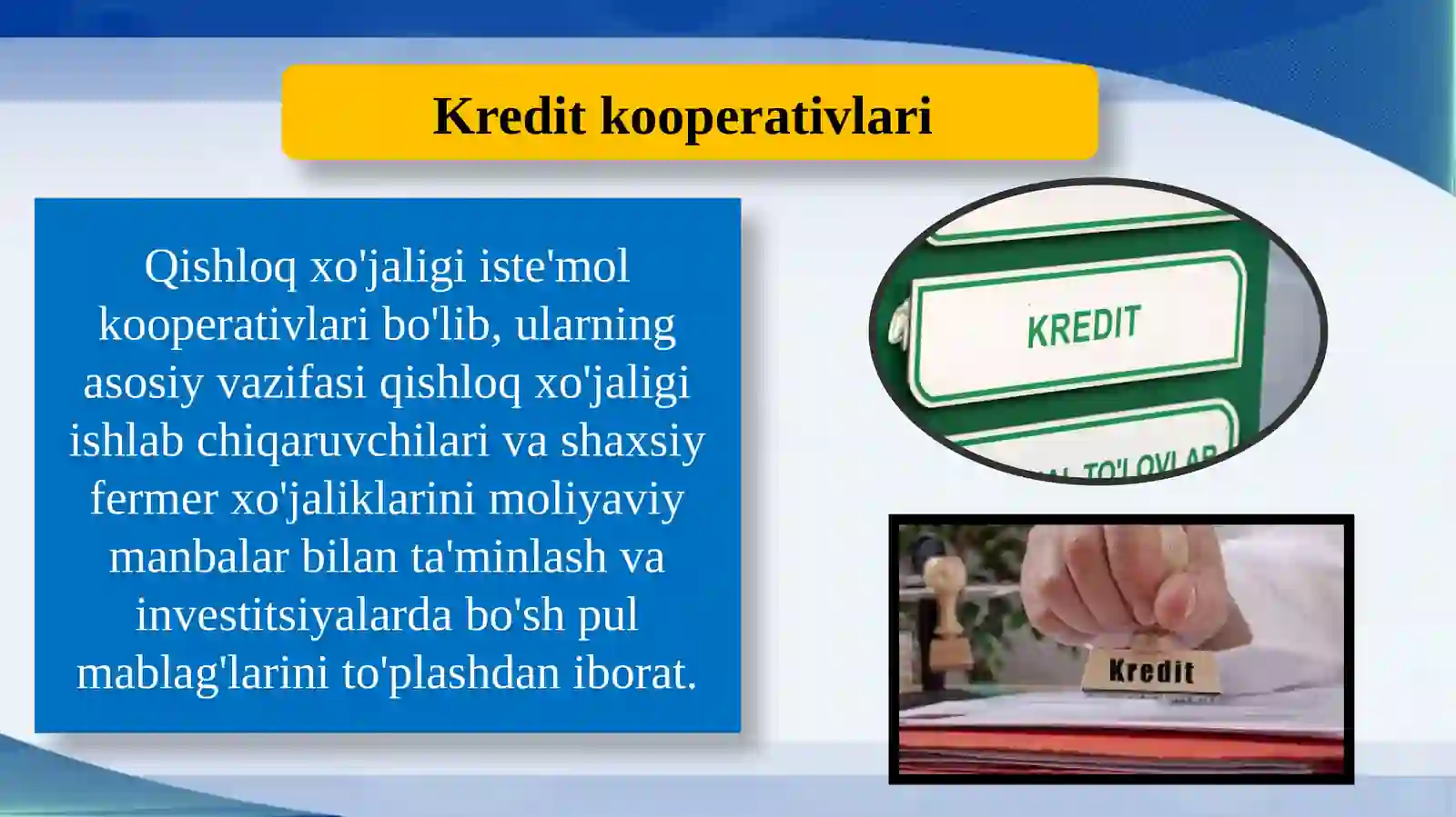 Qishloq xo'jaligida kredit kooperatsiyasi 3