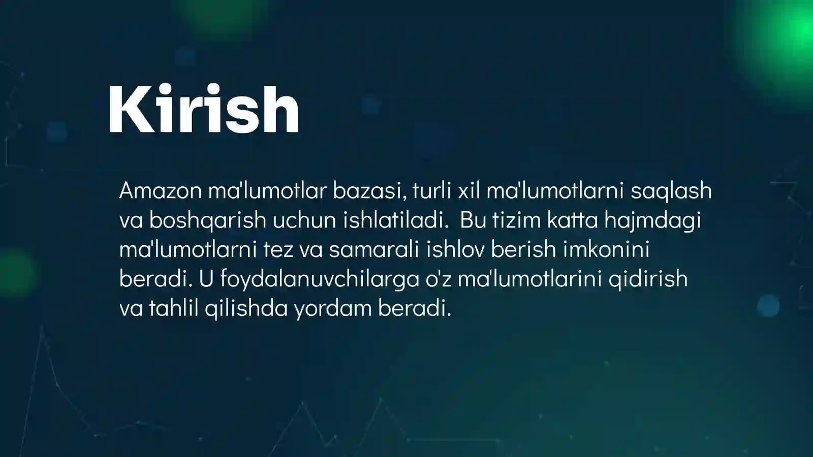 Amazon ma'lumotlar bazasi 3