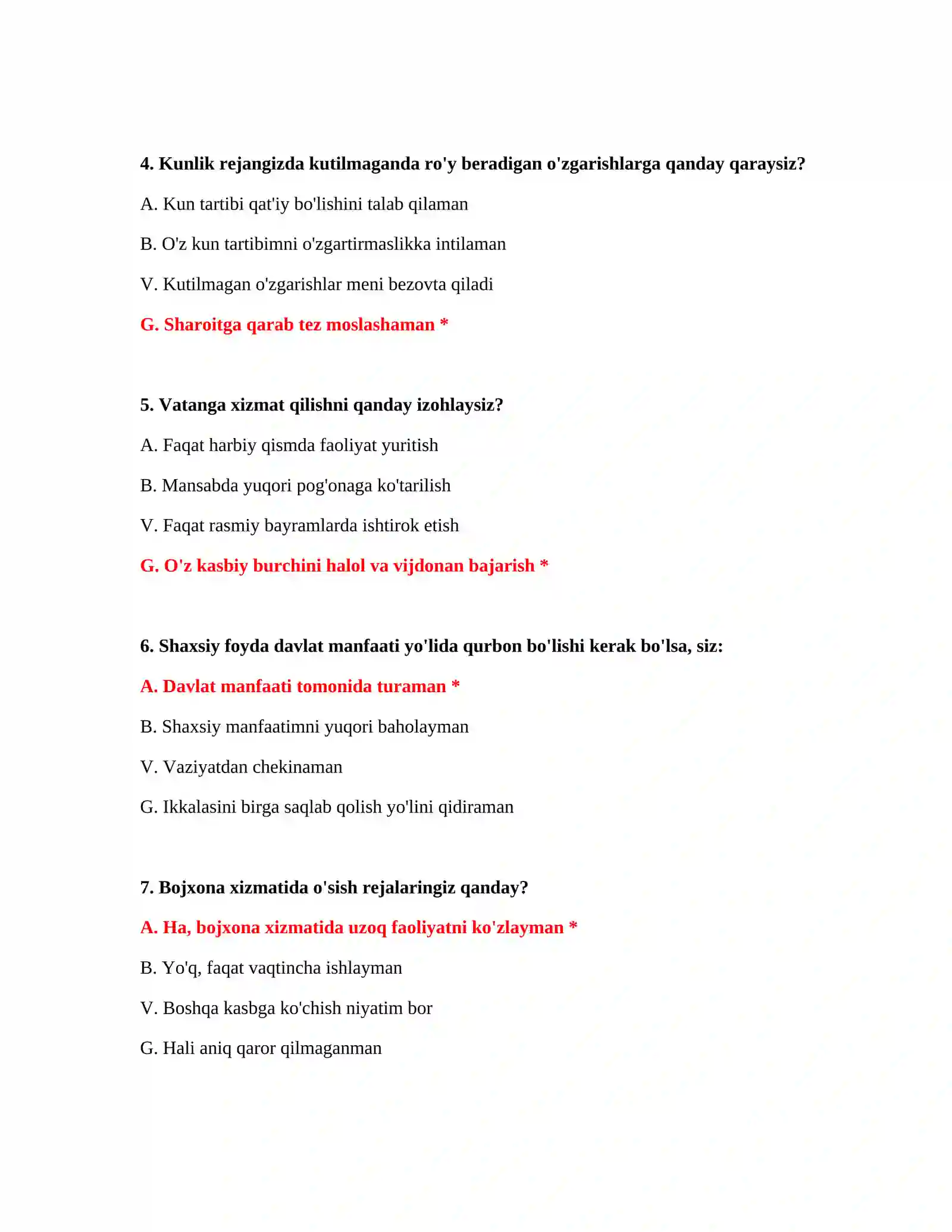 Normativ hujjatlar testlari bojxona 3