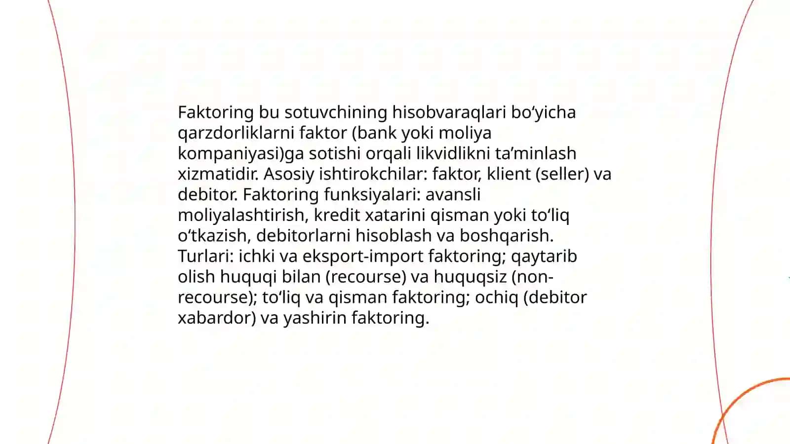 Banklarda faktoring operatsiyalarini buxgalteriya hisobi 3