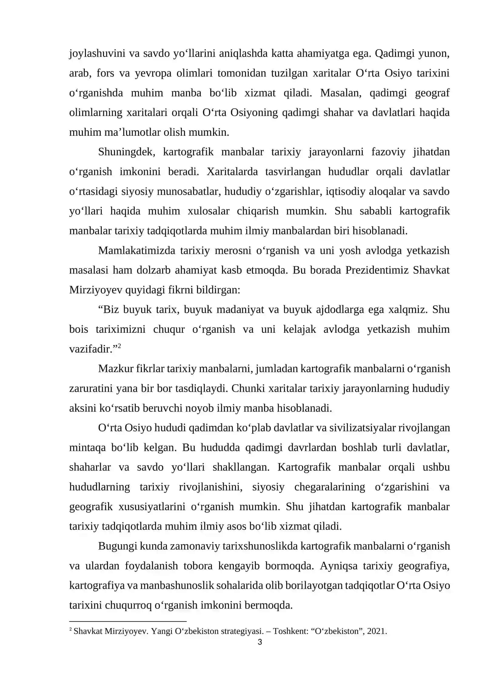 Kartografik manbalar O‘rta Osiyo tarixini o‘rganishda muhim manba sifatida 3