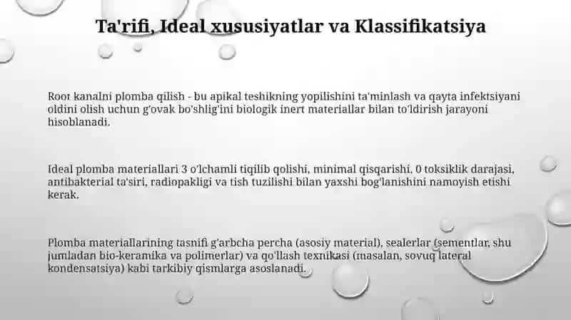 Tish kanallarini plombalashda ishlatilinadigan ashyolar 3