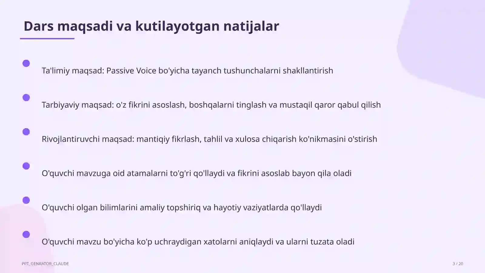 Passive Voice (9-sinf) 3