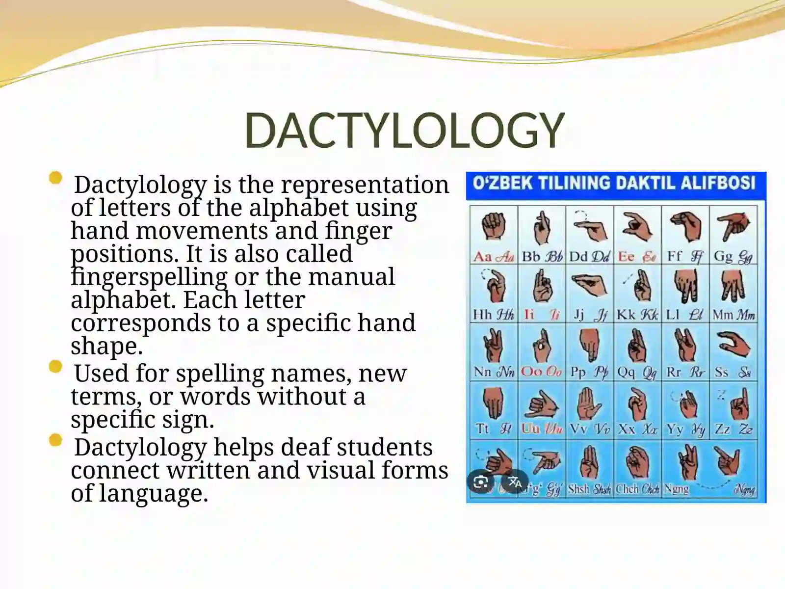 Dactylologyand Sign Language 3