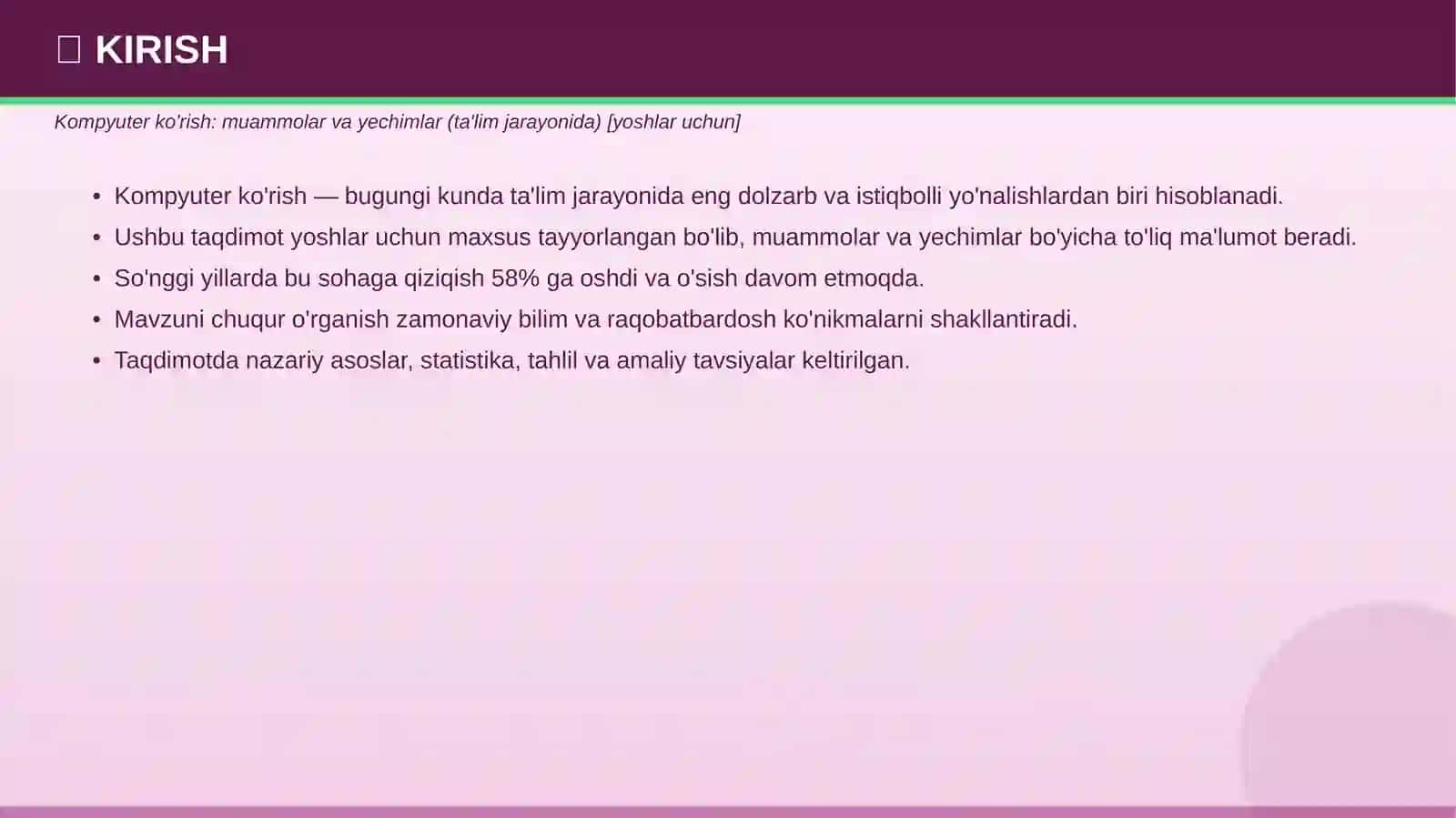 Kompyuter ko'rish: muammolar va yechimlar (ta'lim jarayonida) [yoshlar uchun] 3