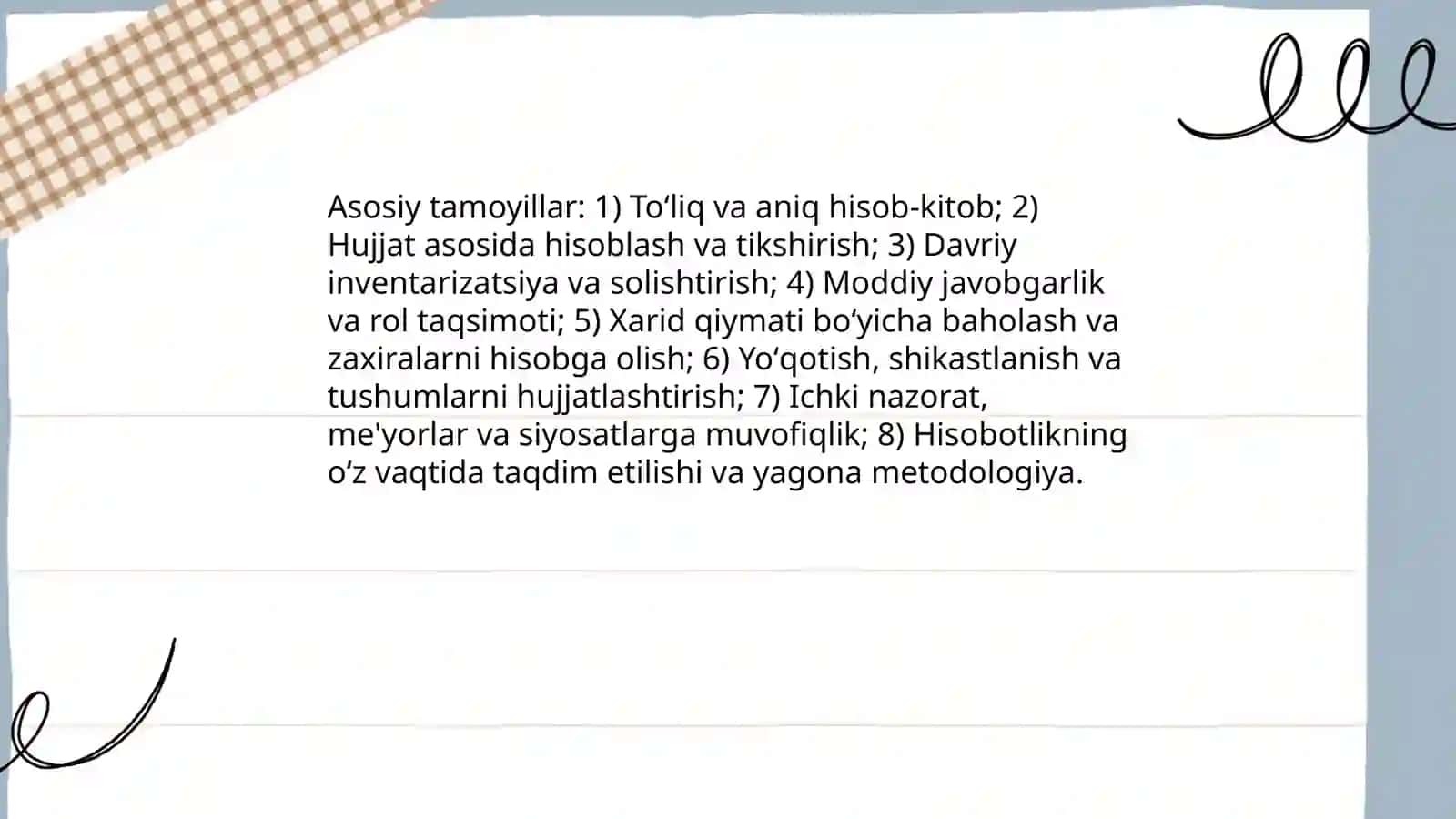 Materiallar hisobini tashkil qilish va yuritish 3