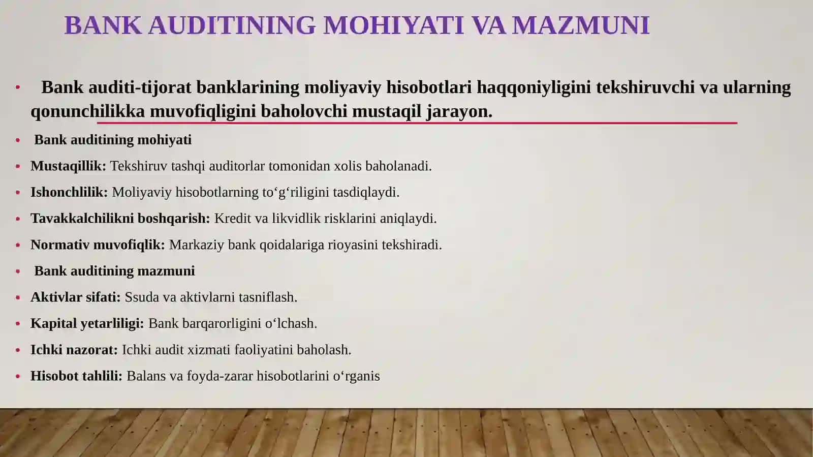 BANK AUDITINING MAZMUNI 3
