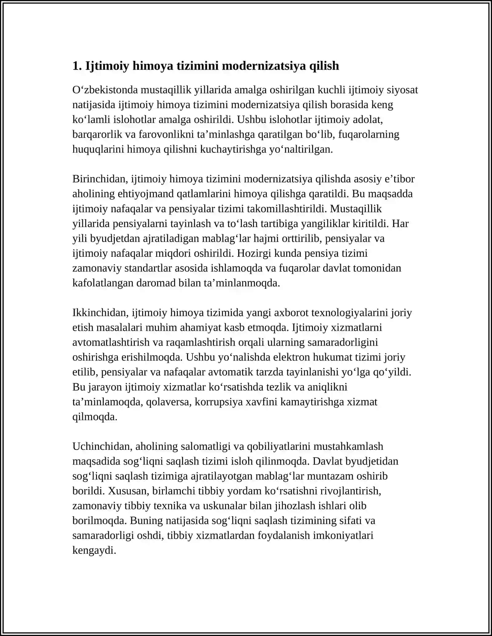 O'ZBEKISTONDA MUSTAQILLIK YILLARIDA AMALGA OSHIRILGAN KUCHLI IJTIMOIY SIYOSAT 3