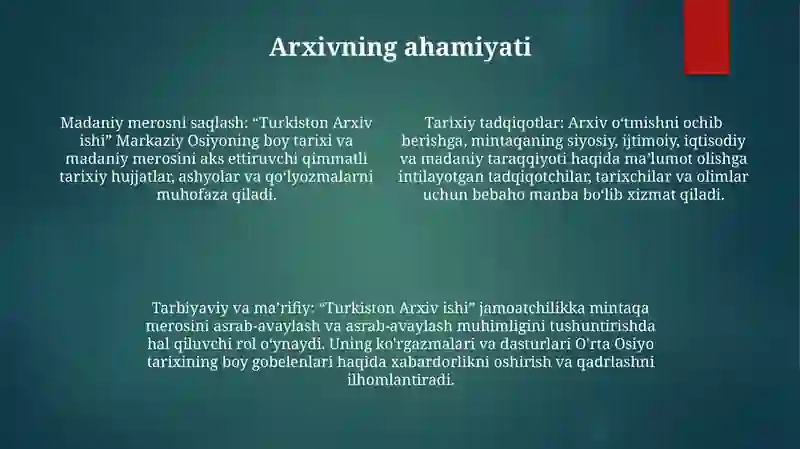Turkiston Arxiv Ishi 3