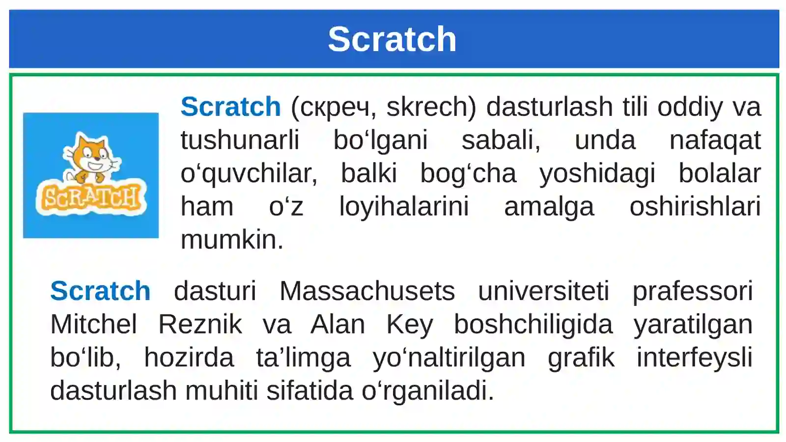 Scratch dasturlash muhiti 3