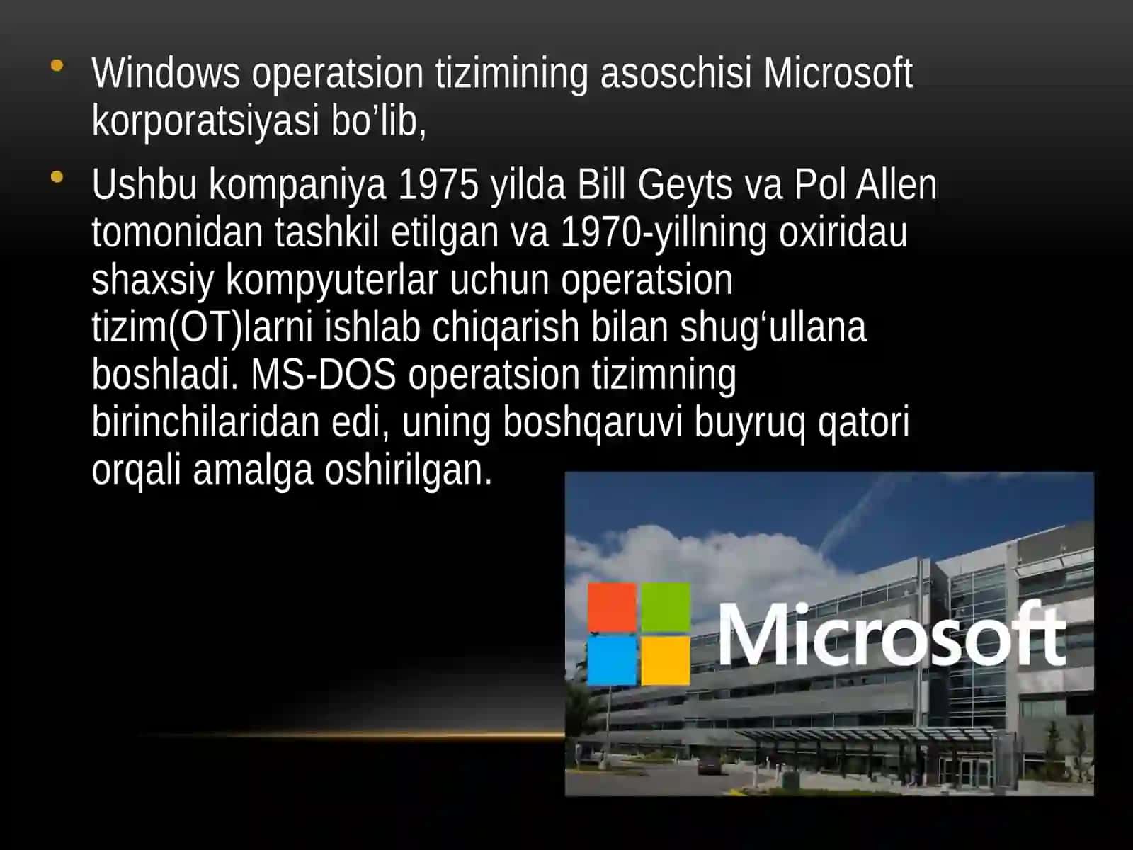 Windows operatsion tizimi xaqida tushunchalar va uning versiyalari 3