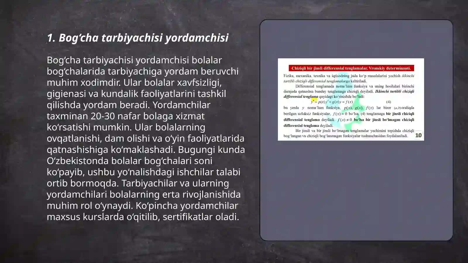 Aqli zaif bolalar egallashi mumkin bòlgan kasblar 3