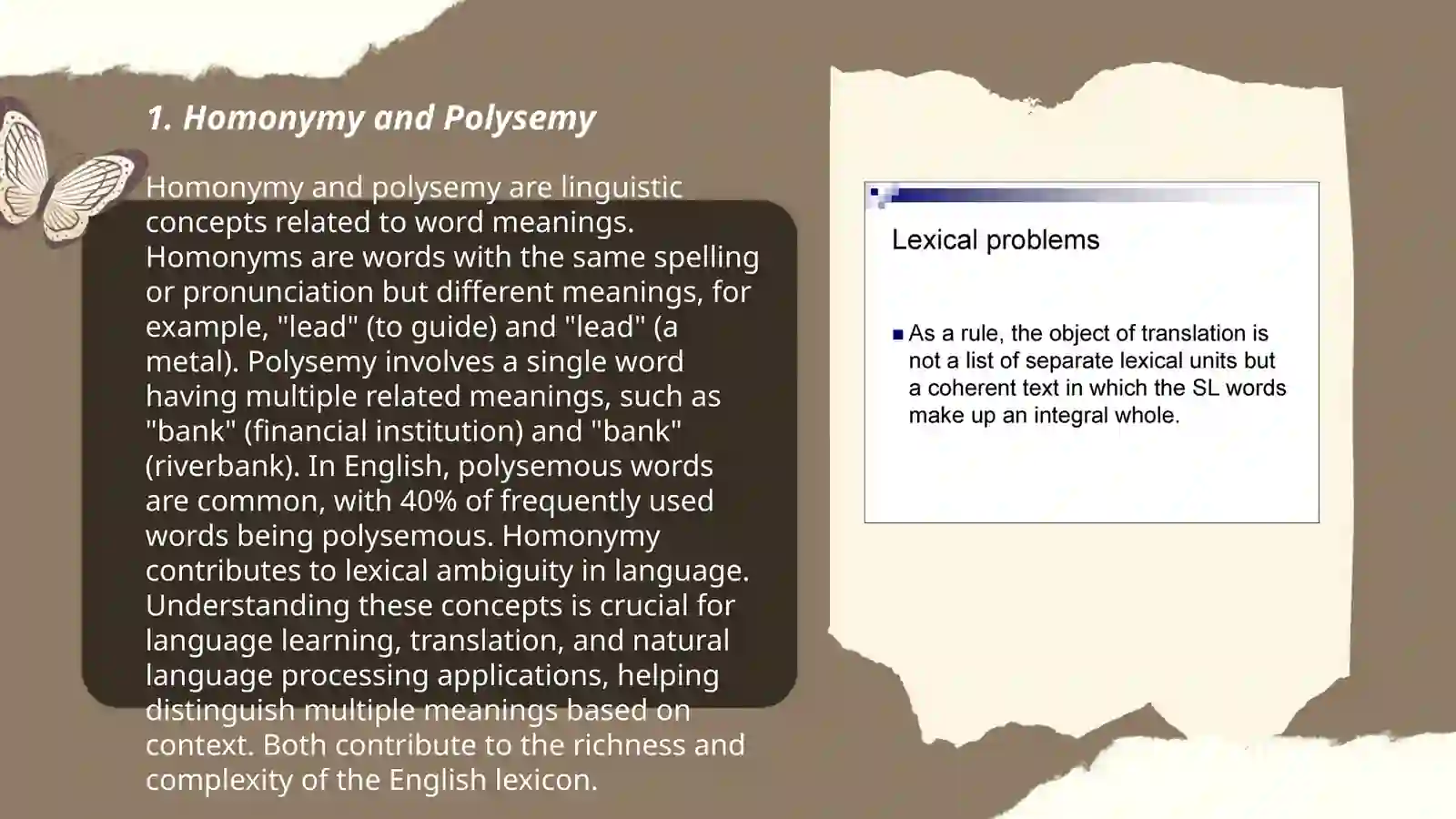 Lexical problems in Translation theory 3