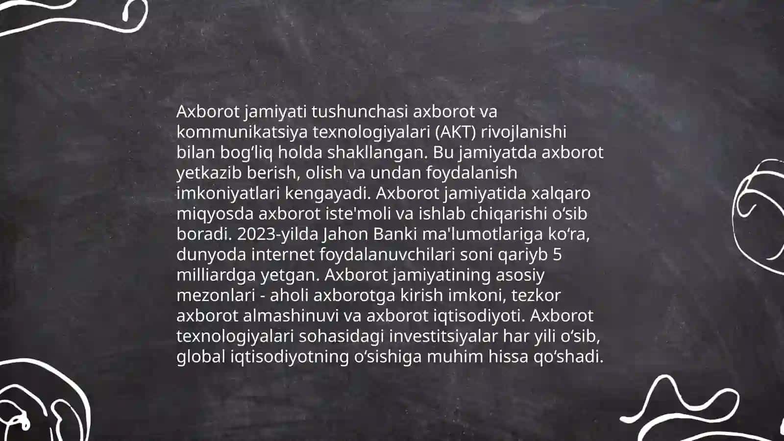 Axborotning jamiyatda tutgan oʻrni va ahamiyati by Azatova Sarvinoz 3
