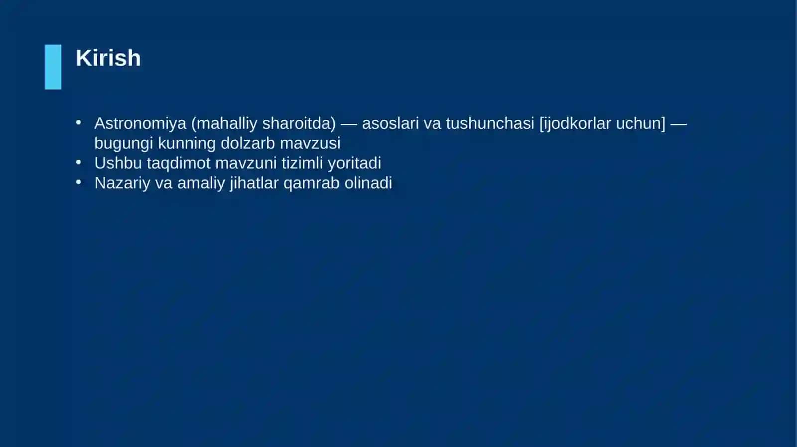 Astronomiya (mahalliy sharoitda) — asoslari va tushunchasi [ijodkorlar uchun] 3