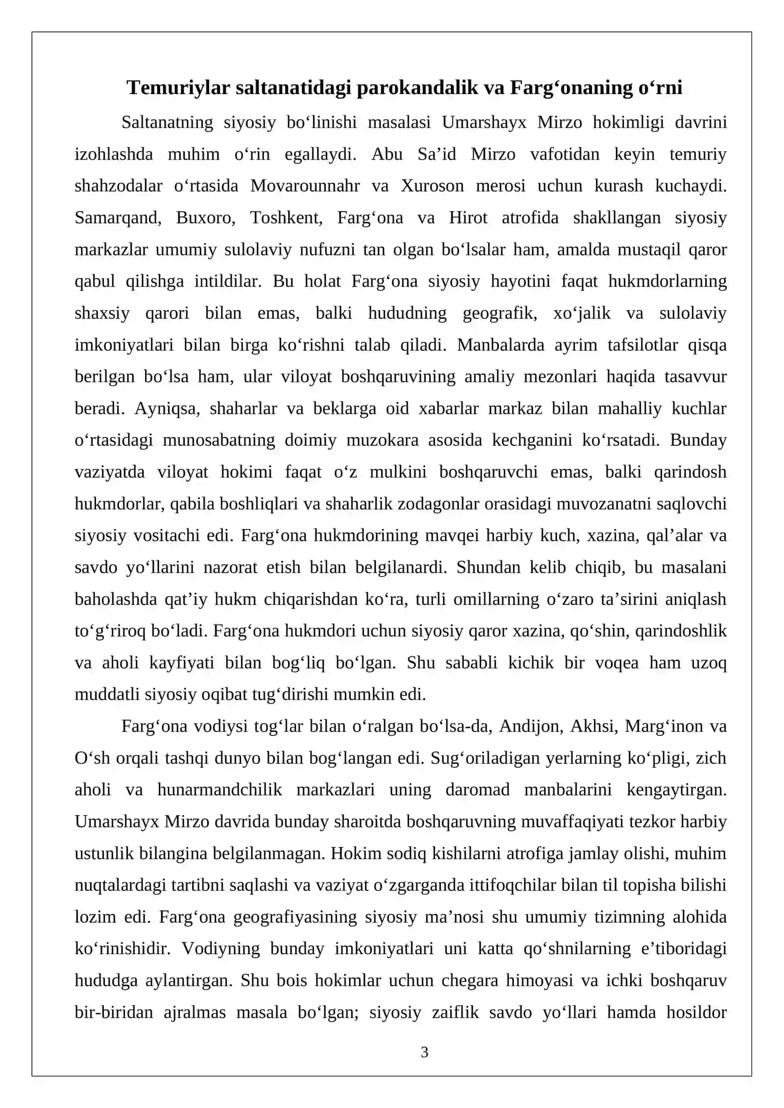 Farg‘ona Umarshayx Mirzo hokimligi davrida 3