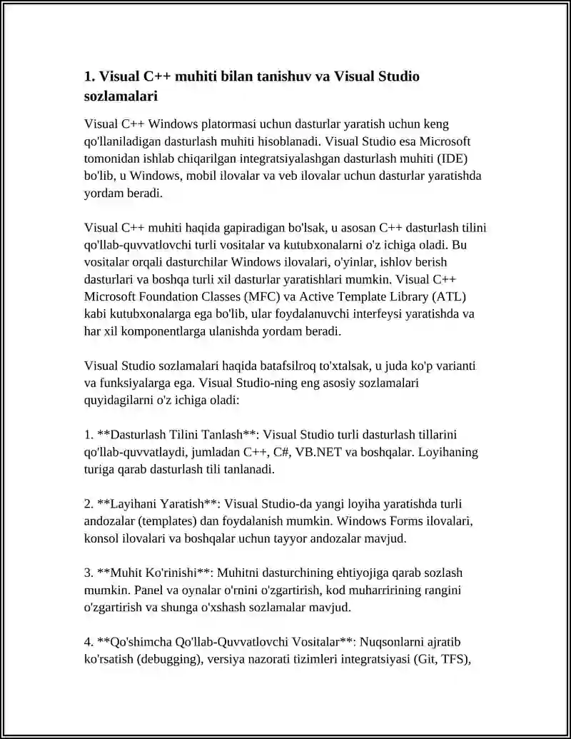 VISUAL C++ MUHITIDA DASTURLASH 3