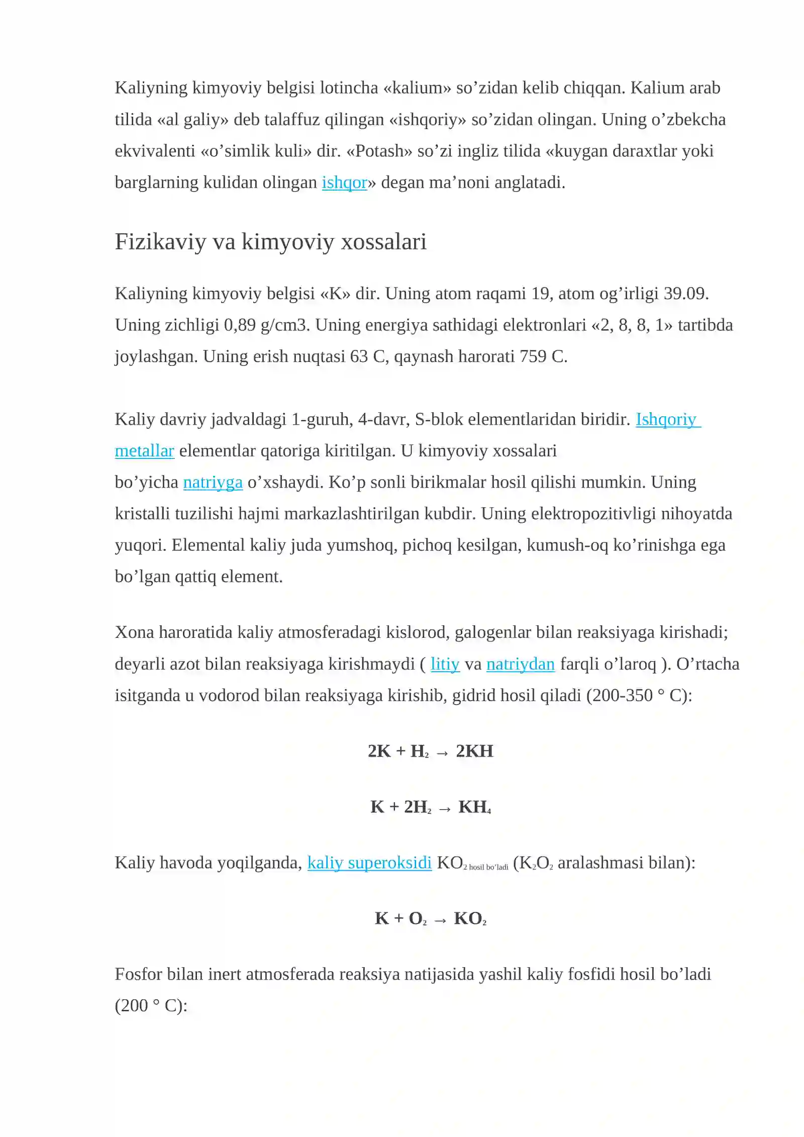 Kaliy elementi 3