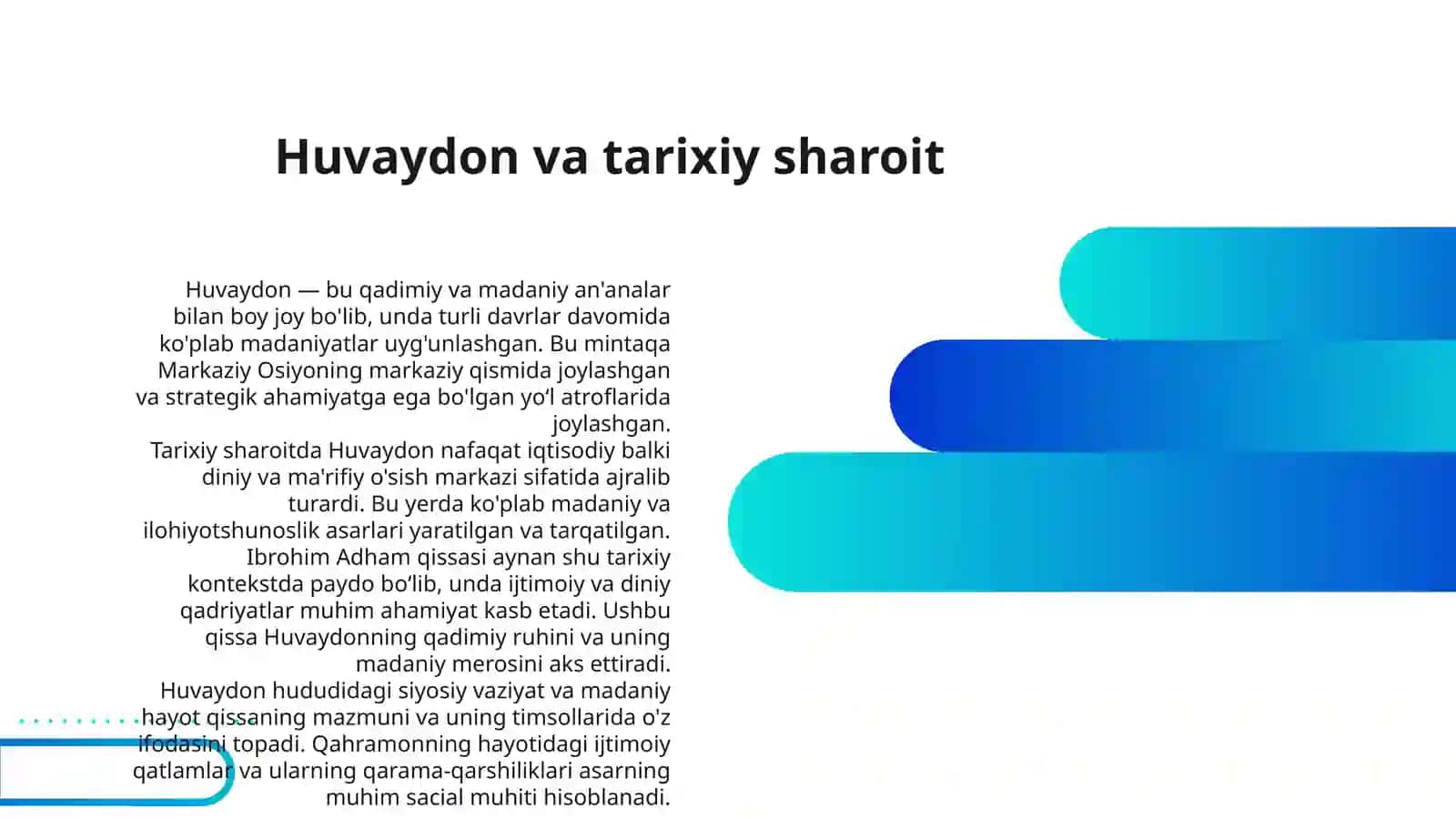 HUVAYDONING "IBROHIM ADHAM" QISSASI VA UNDAGI TIMSOLLARNI TAVSIFLASH 3