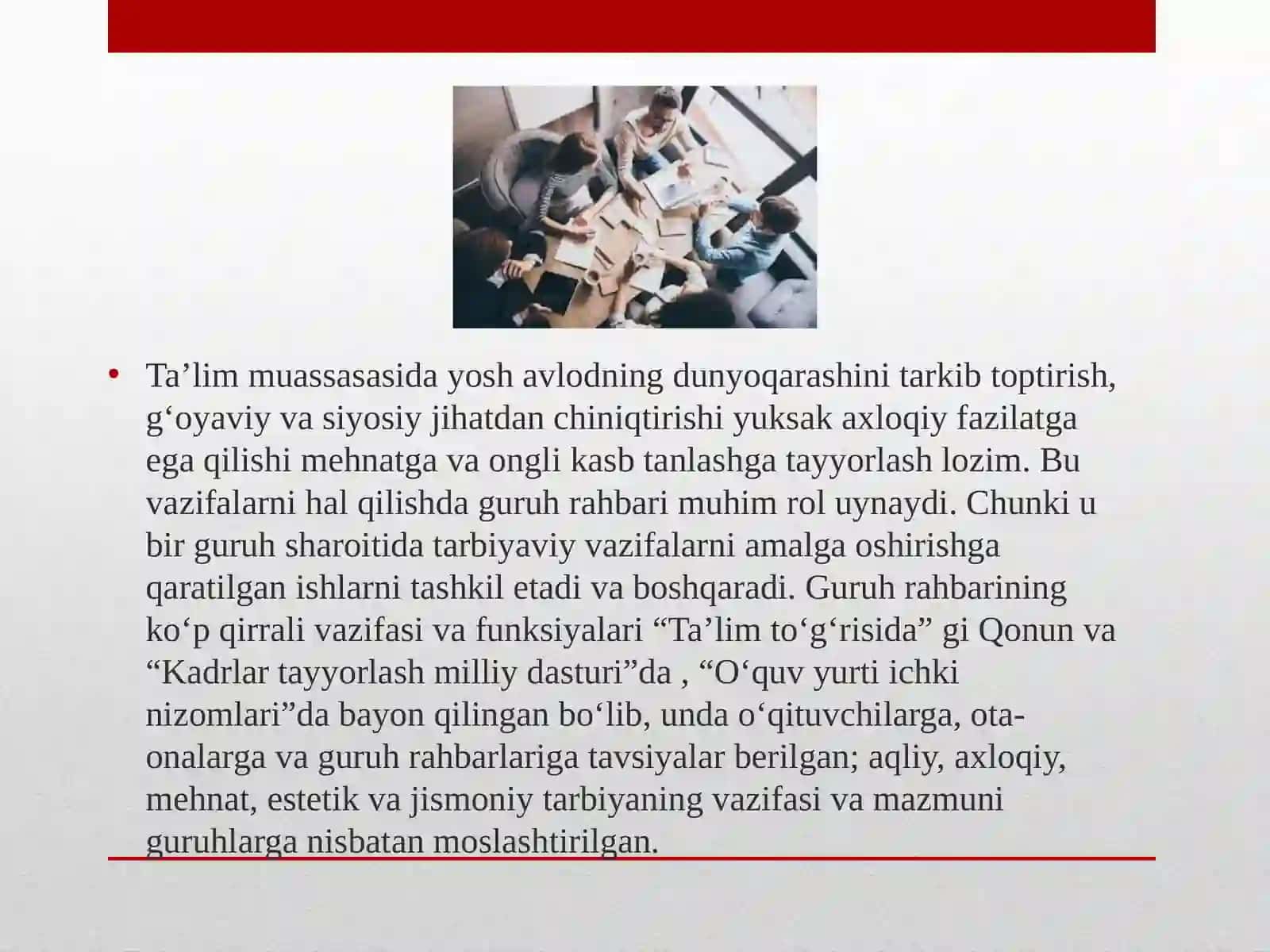 Jamoani shakllantirish metodikasi. Jamoada shaxsni tarbiyalash  shakllari va  usullari 3