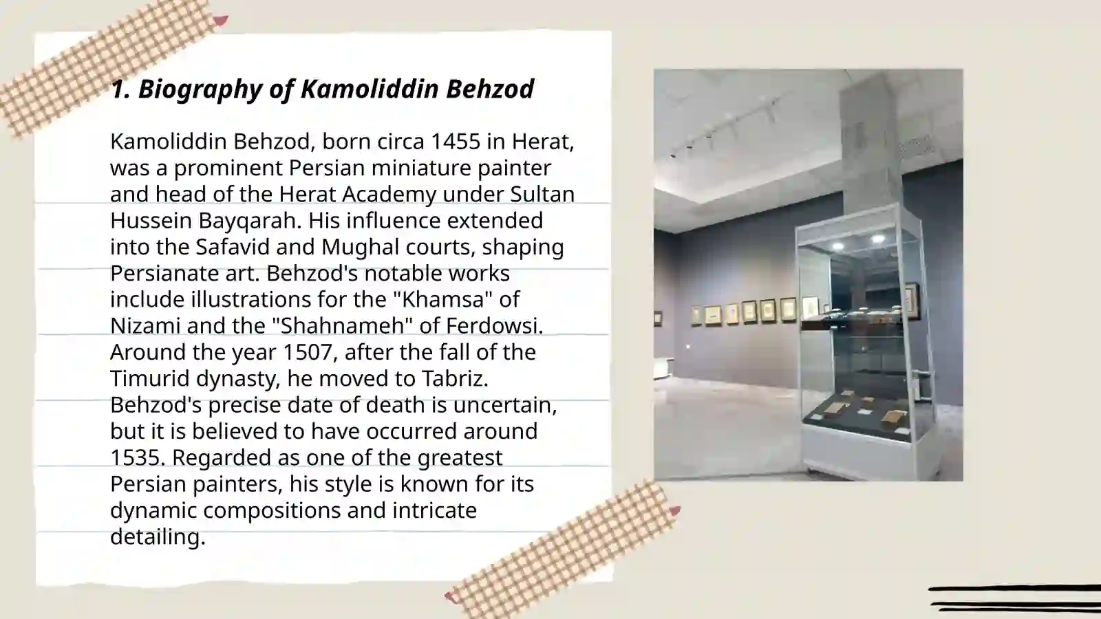 "Kamoliddin Behzod miniatura san'at" muzeyi 3