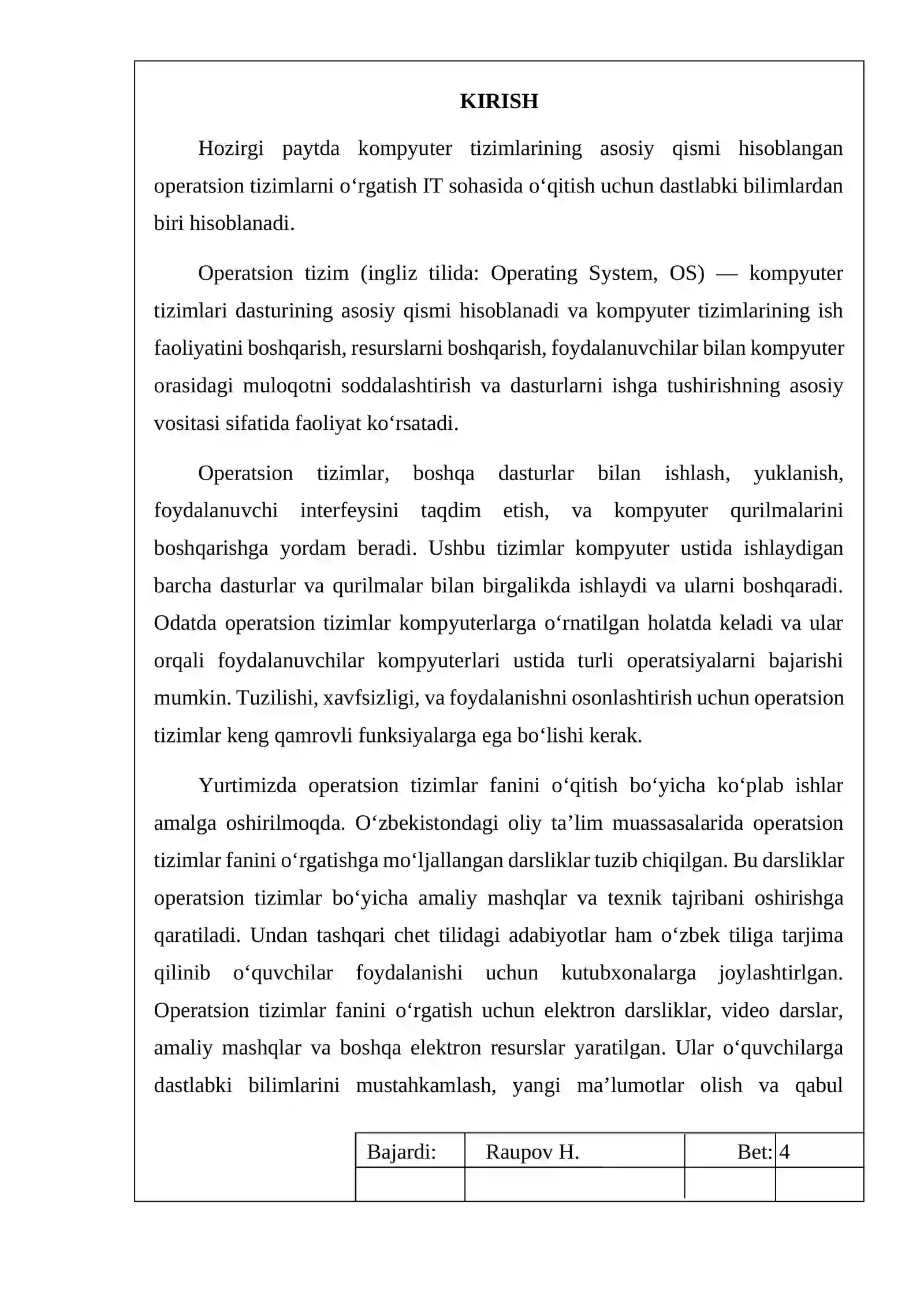 Operatsion tizimlar fanini o‘rgatuvchi web ilova ishlab chiqish 3