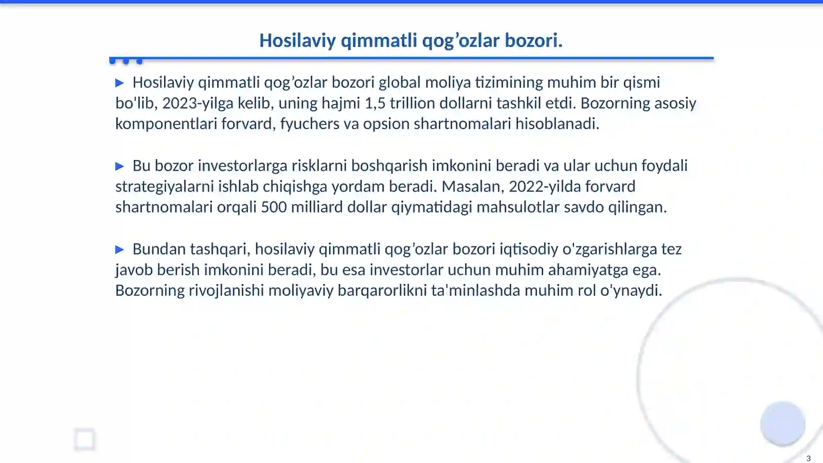 Hosilaviy qimmatli qog’ozlar 3