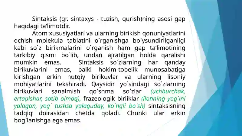 Sintaksis. Asosiy sintaktik birliklar 3