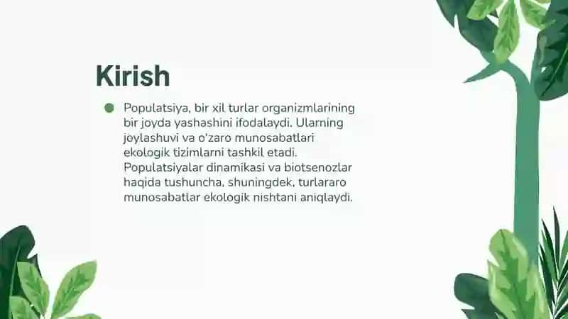 Populatsiya, Biotsenozlar va Ekologik Nishalar 3