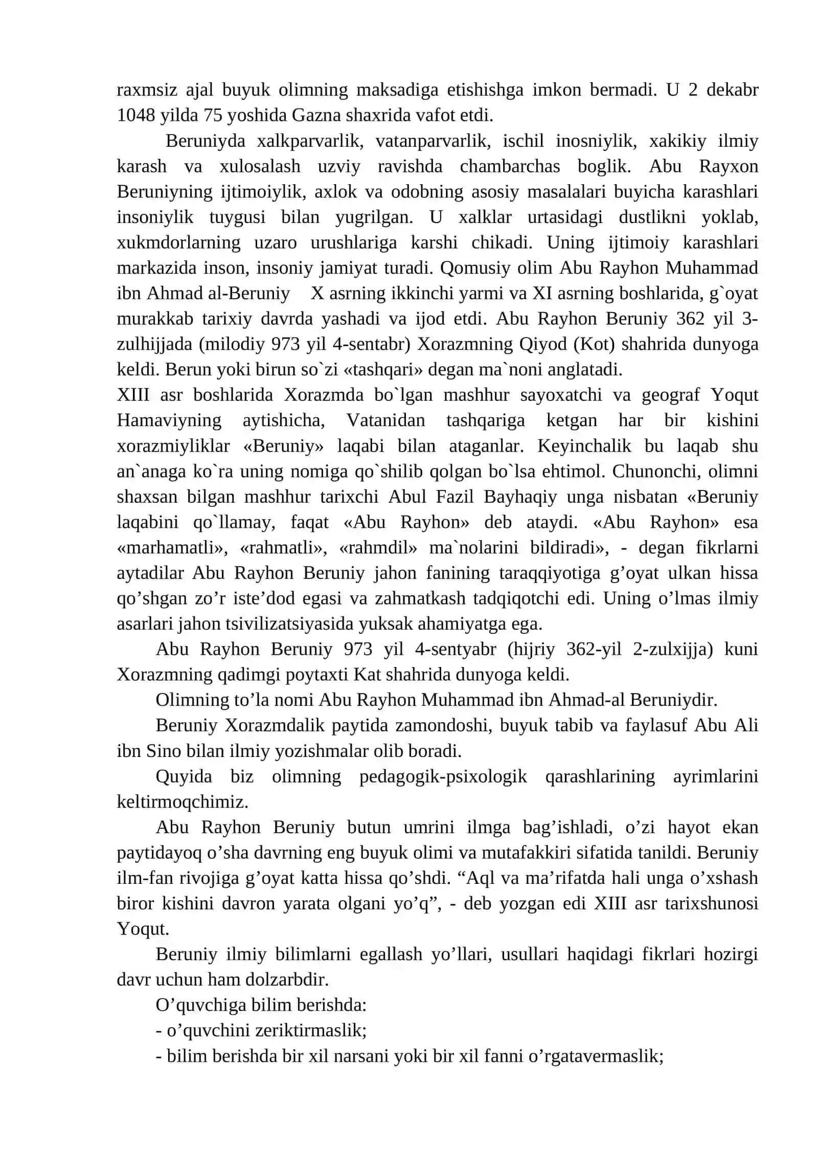 A.R.Beruniy Ta'lim Tarbiyaviy Qarashlari 3